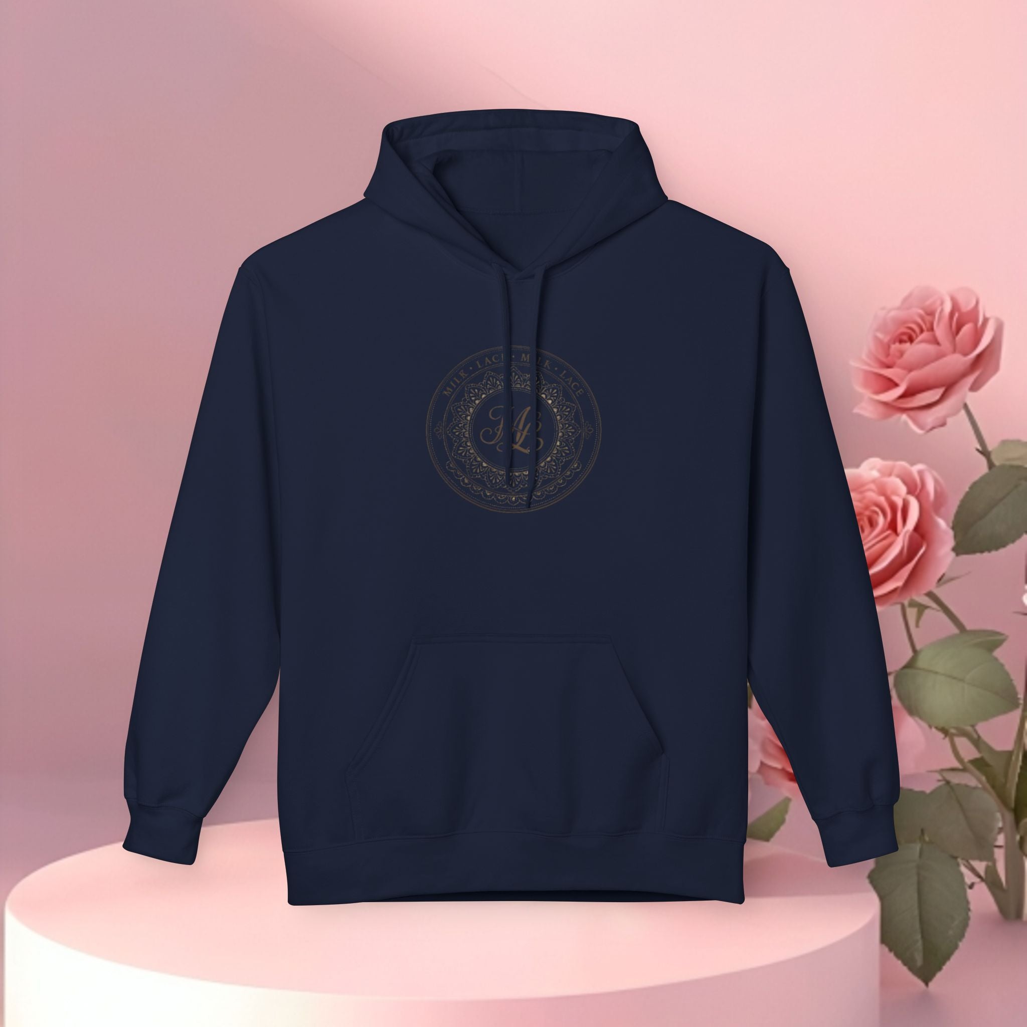 Minimalist Floral Typographic Hoodie — Floral Text Design