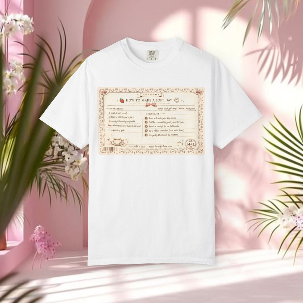 Vintage Tea-Recipe T-Shirt — "How to Make a Soft Day" Aesthetic Tee