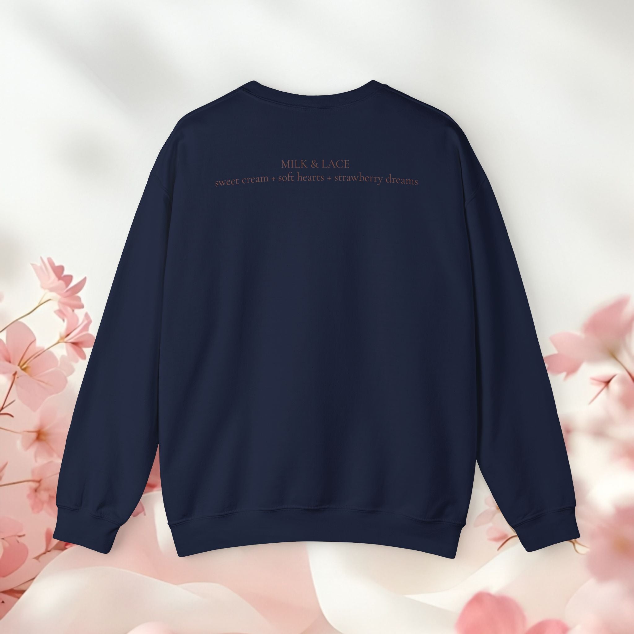 Strawberry Cream Crewneck Sweatshirt — Delicate Pastel Berry Design