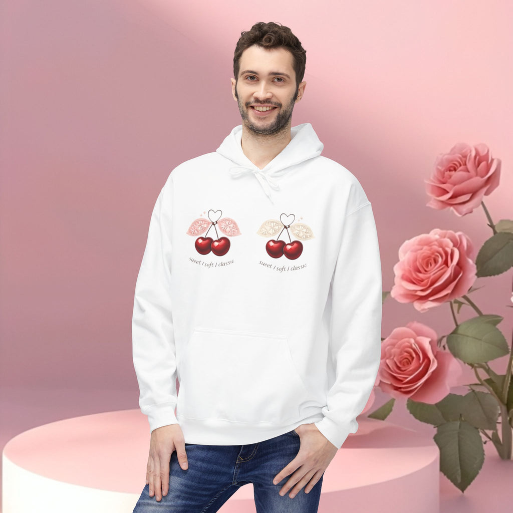 ''sueet / soft / delicate'' — Cherry Graphic Fleece Hoodie