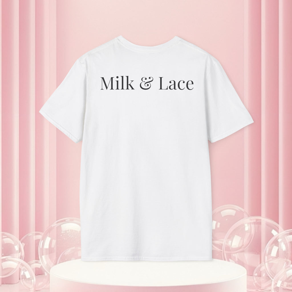 Soft Power Crest T‑Shirt — 'Milk & Lace' Feminine Crest Tee