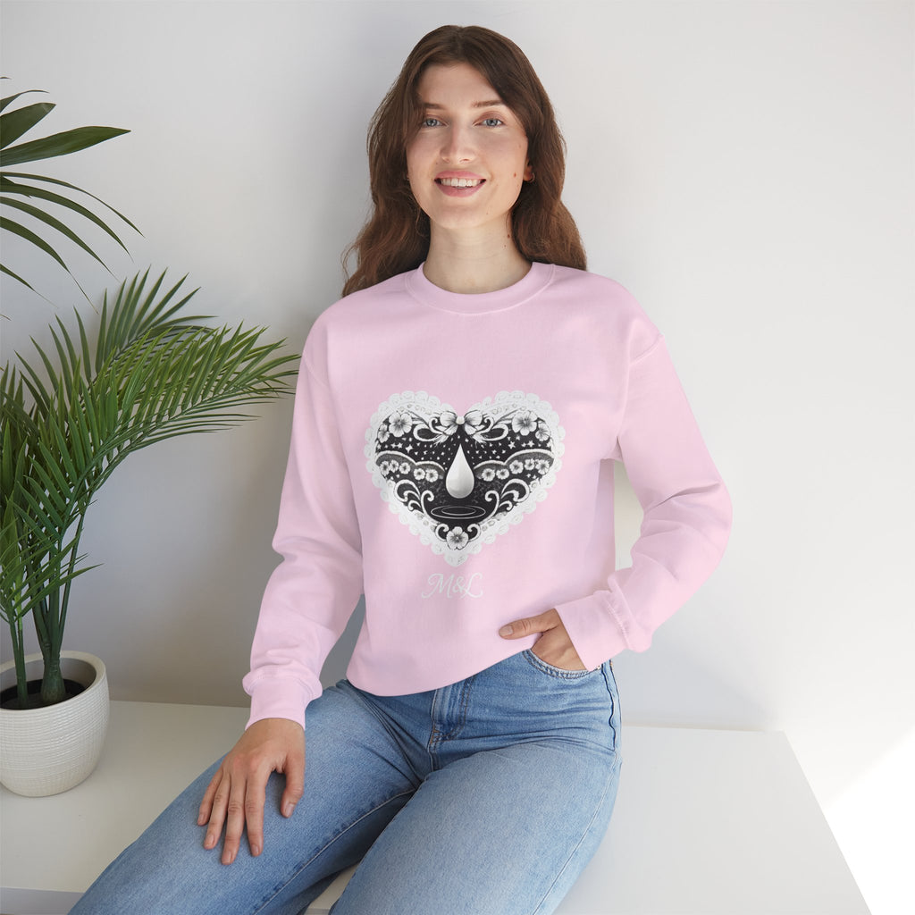 Lace Heart Graphic Sweatshirt