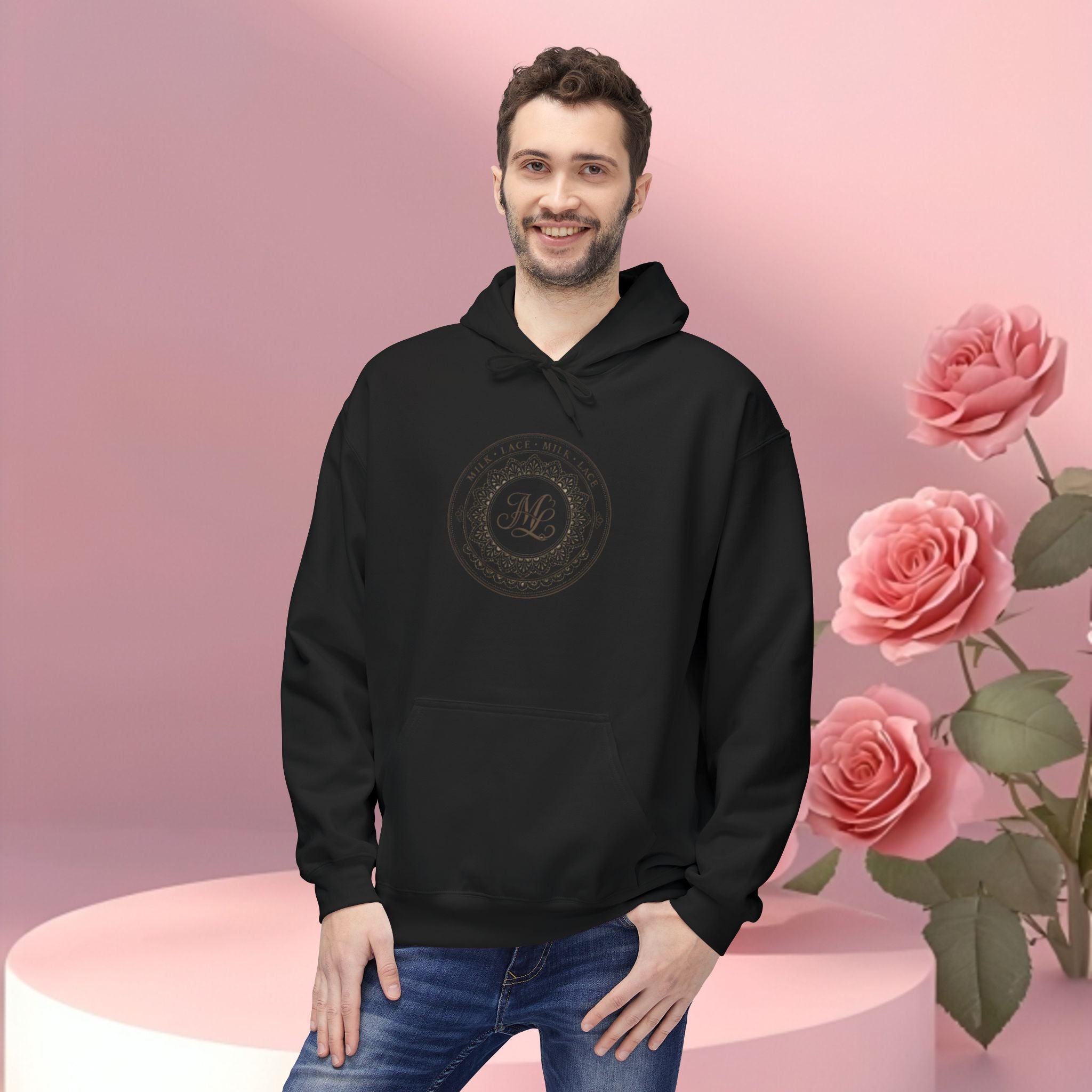 Minimalist Floral Typographic Hoodie — Floral Text Design