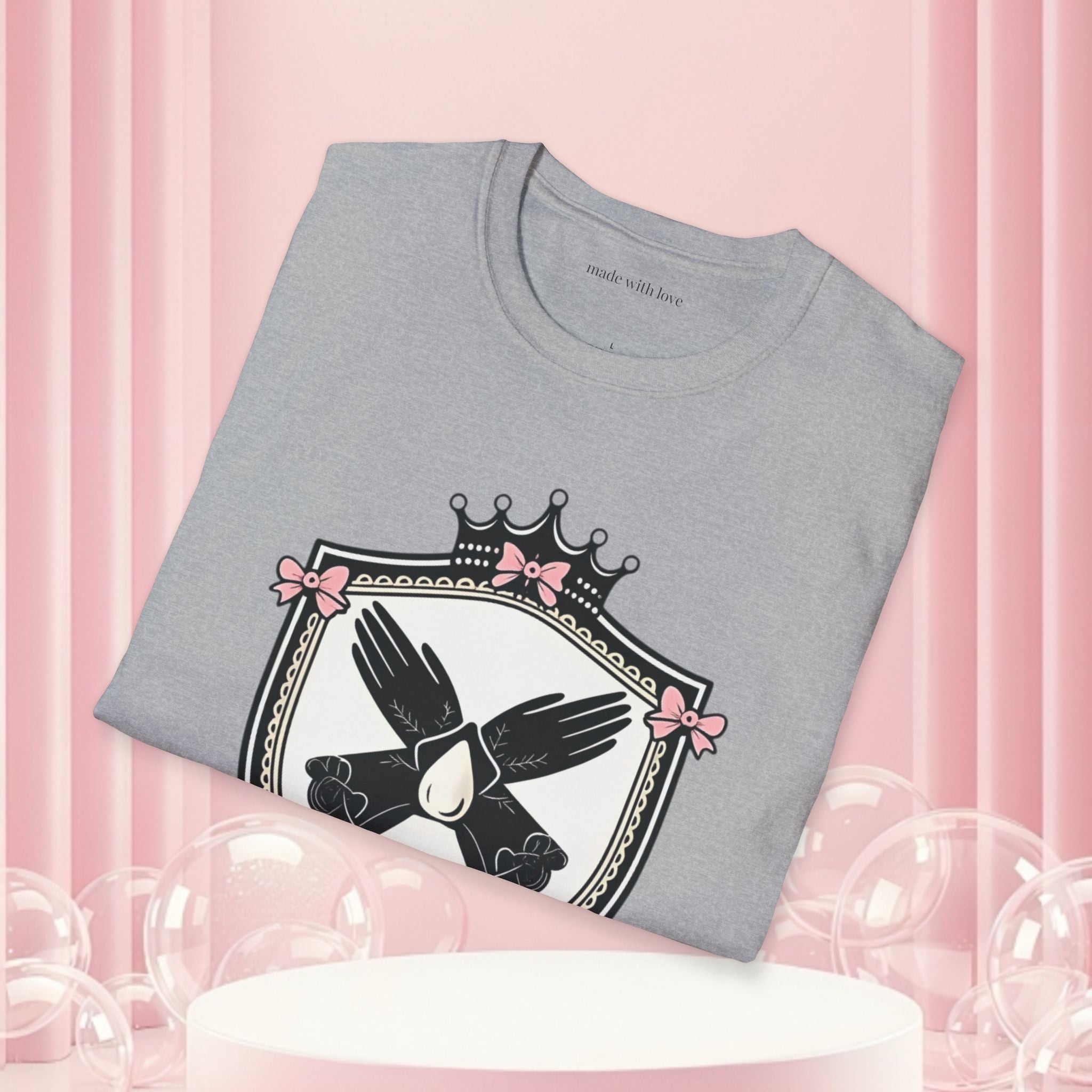 Soft Power Crest T‑Shirt — 'Milk & Lace' Feminine Crest Tee