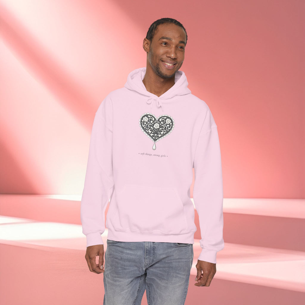 Romantic Delicate Graphic Hoodie — Floral-Inspired Cozy Sweatshirt