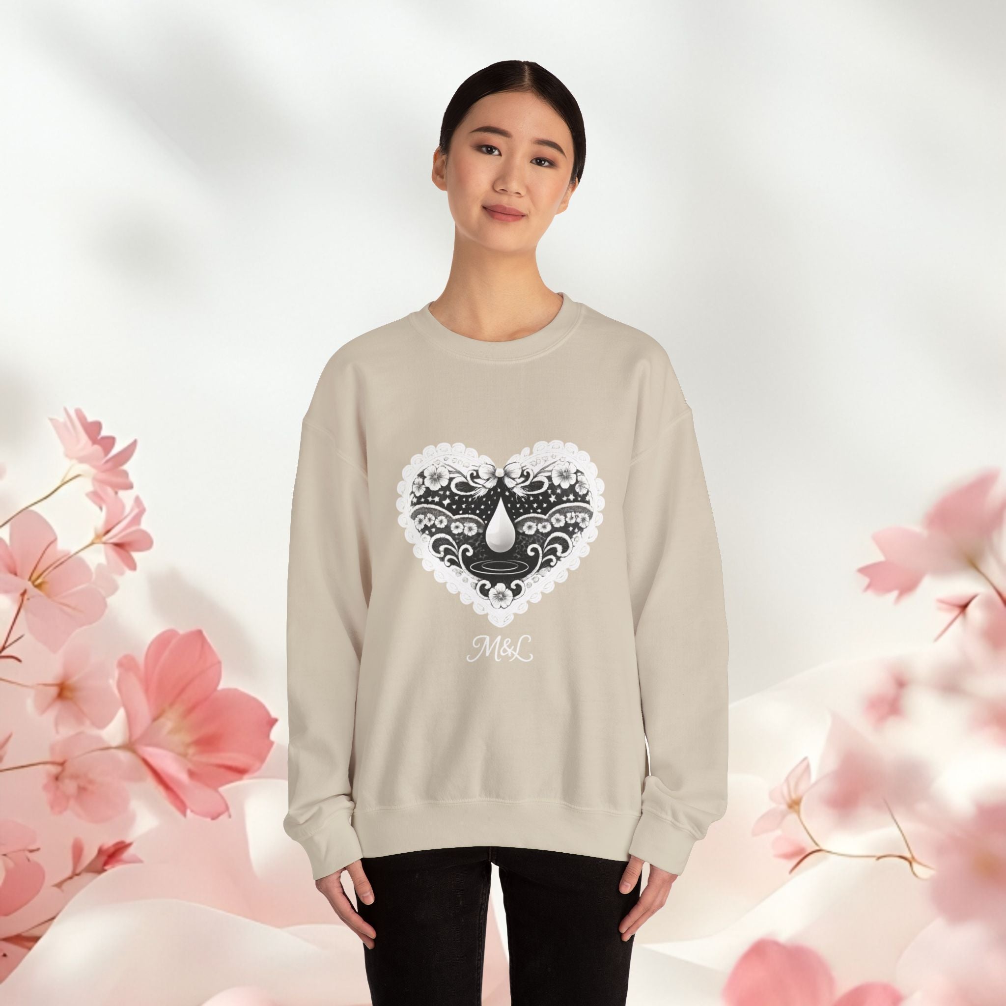 Lace Heart Graphic Sweatshirt