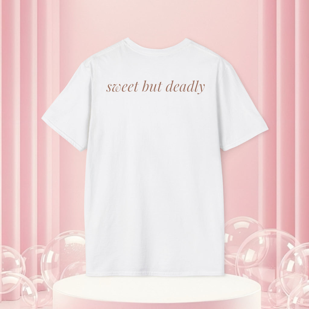 Milk & Lace Strawberry Tee — "Sweet but Deadly" Graphic T-Shirt