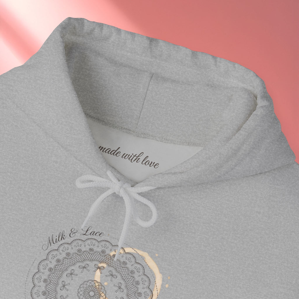 Mandala Coffee Stain Hoodie — Minimalist Boho Sweatshirt