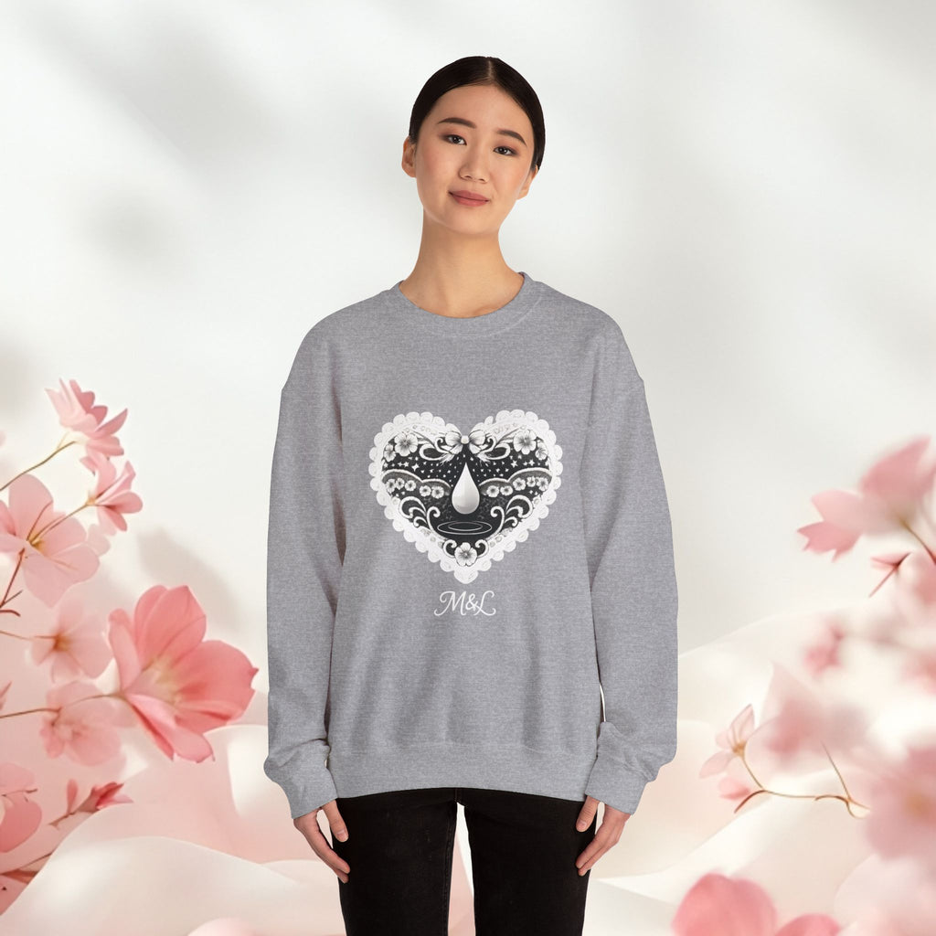 Lace Heart Graphic Sweatshirt