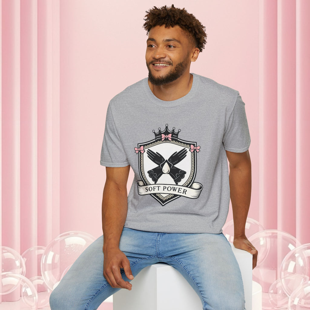 Soft Power Crest T‑Shirt — 'Milk & Lace' Feminine Crest Tee