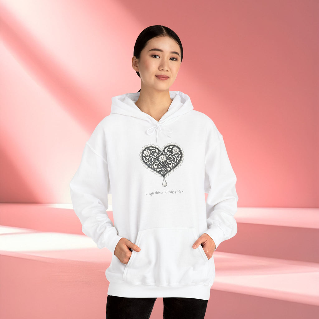 Romantic Delicate Graphic Hoodie — Floral-Inspired Cozy Sweatshirt