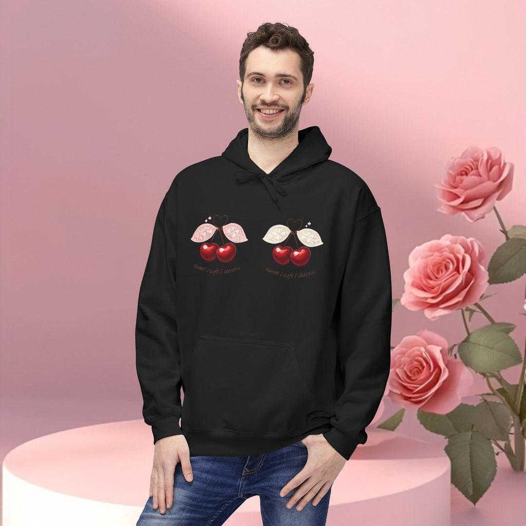 ''sueet / soft / delicate'' — Cherry Graphic Fleece Hoodie