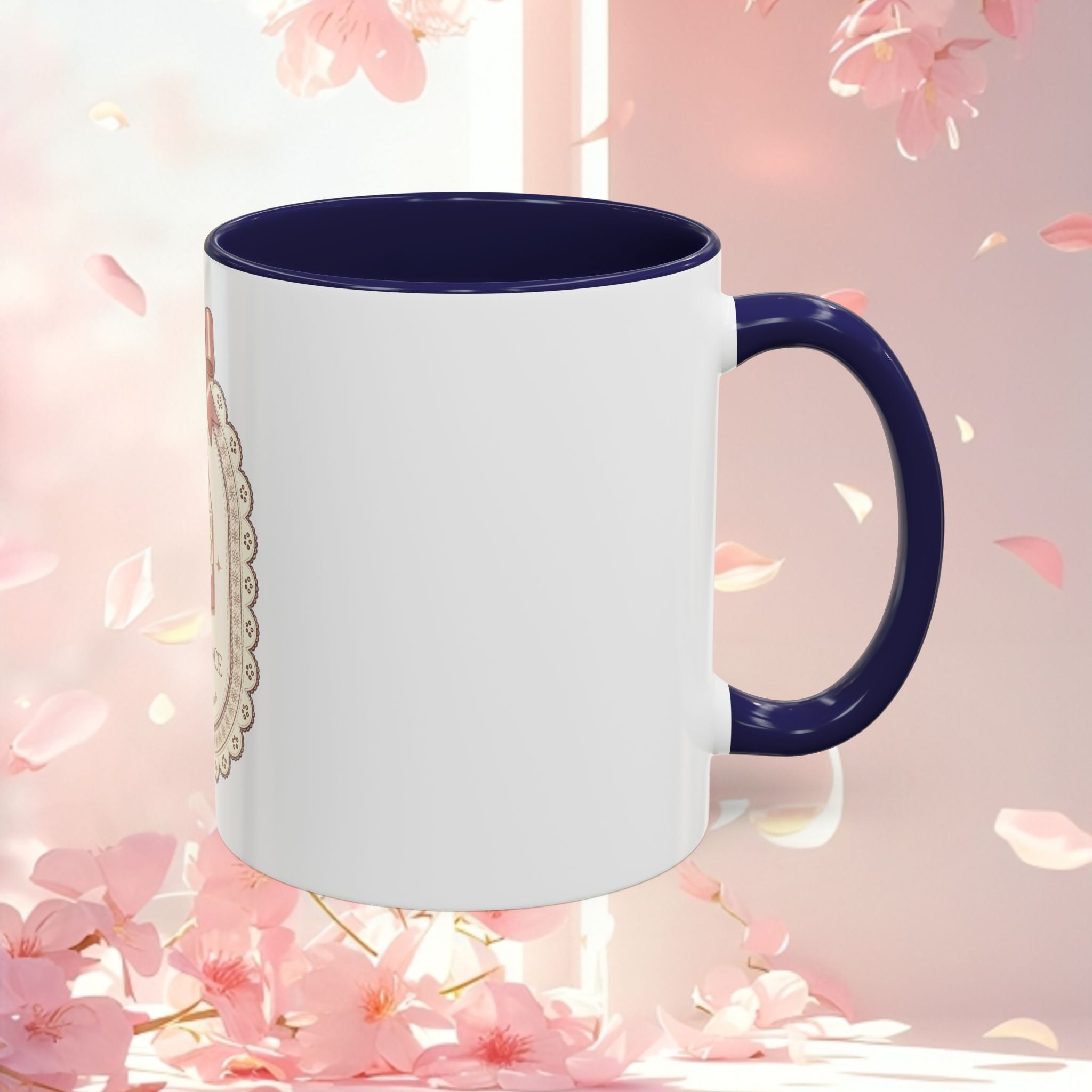 Cute Vintage Kawaii Accent Coffee Mug — Charming Retro Anime-Style Ceramic Mug (11/15 oz)