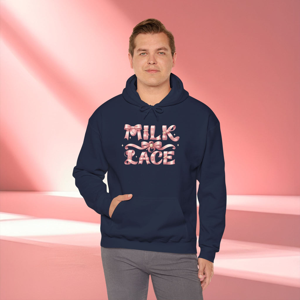 Floral Feminine Typography Hoodie — Feminine Floral Script Hooded Sweatshirt