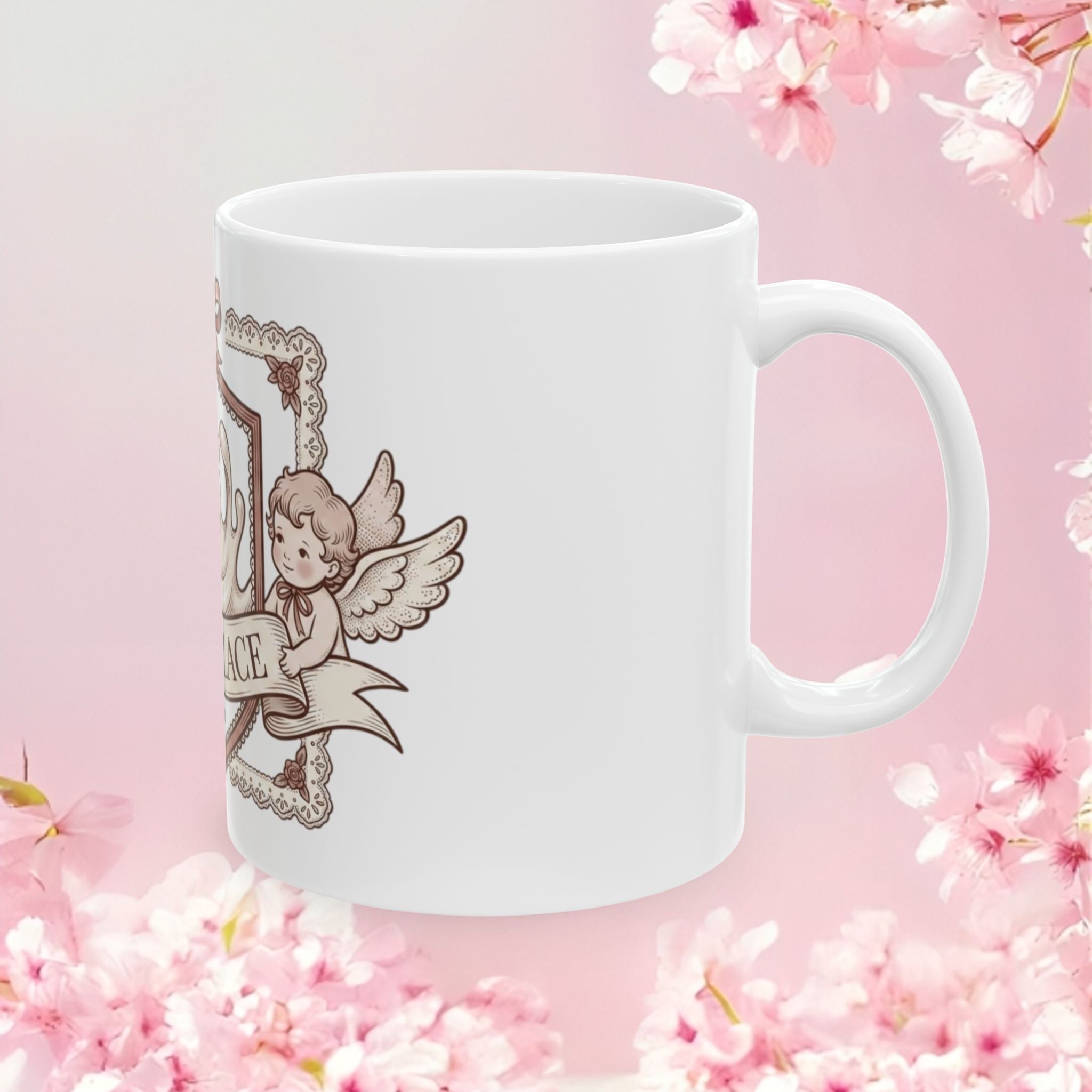 Vintage Cute Soft Ceramic Mug — Retro Cozy 11oz & 15oz Coffee Cup