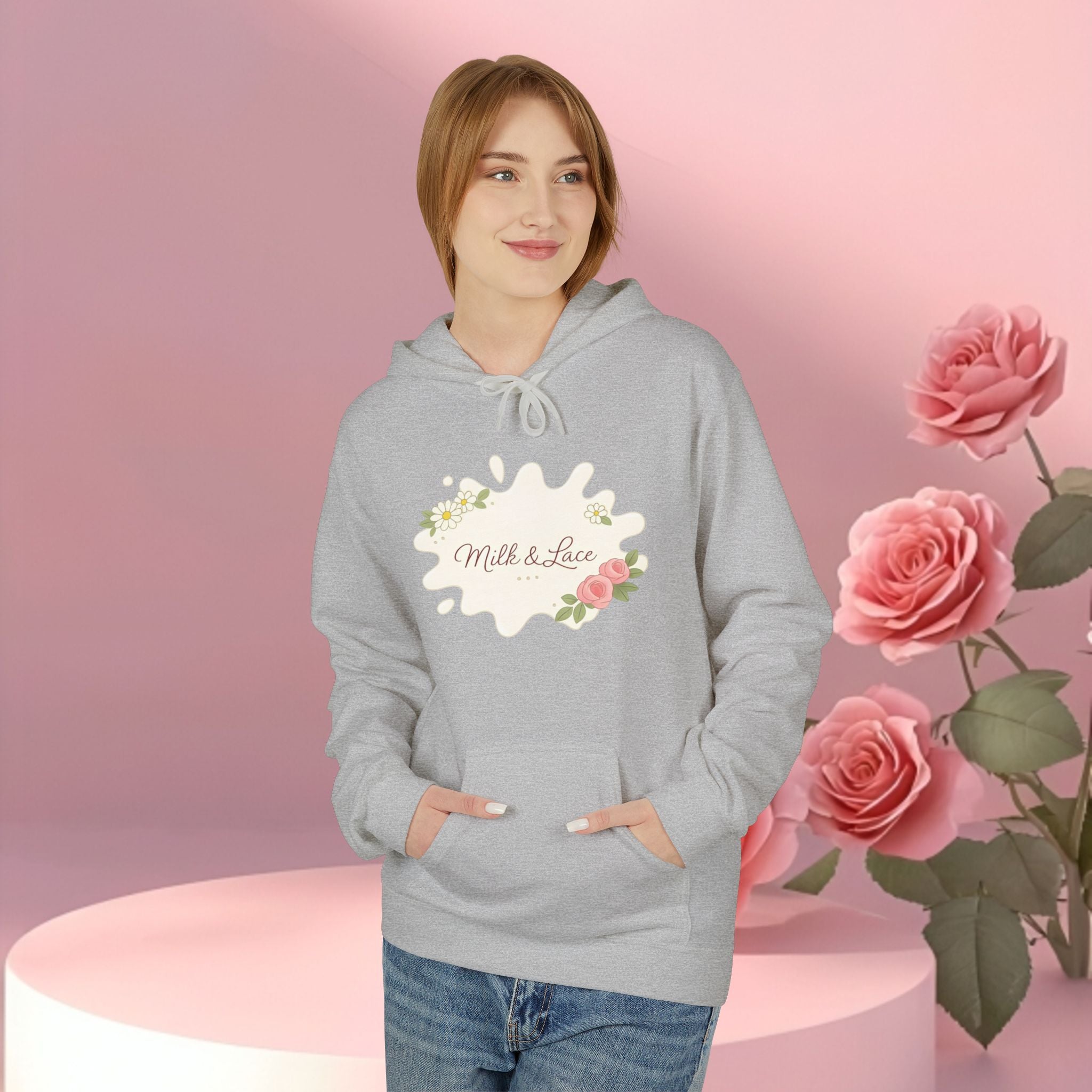 Cozy Floral Fleece Hoodie — Soft, Floral Comfort