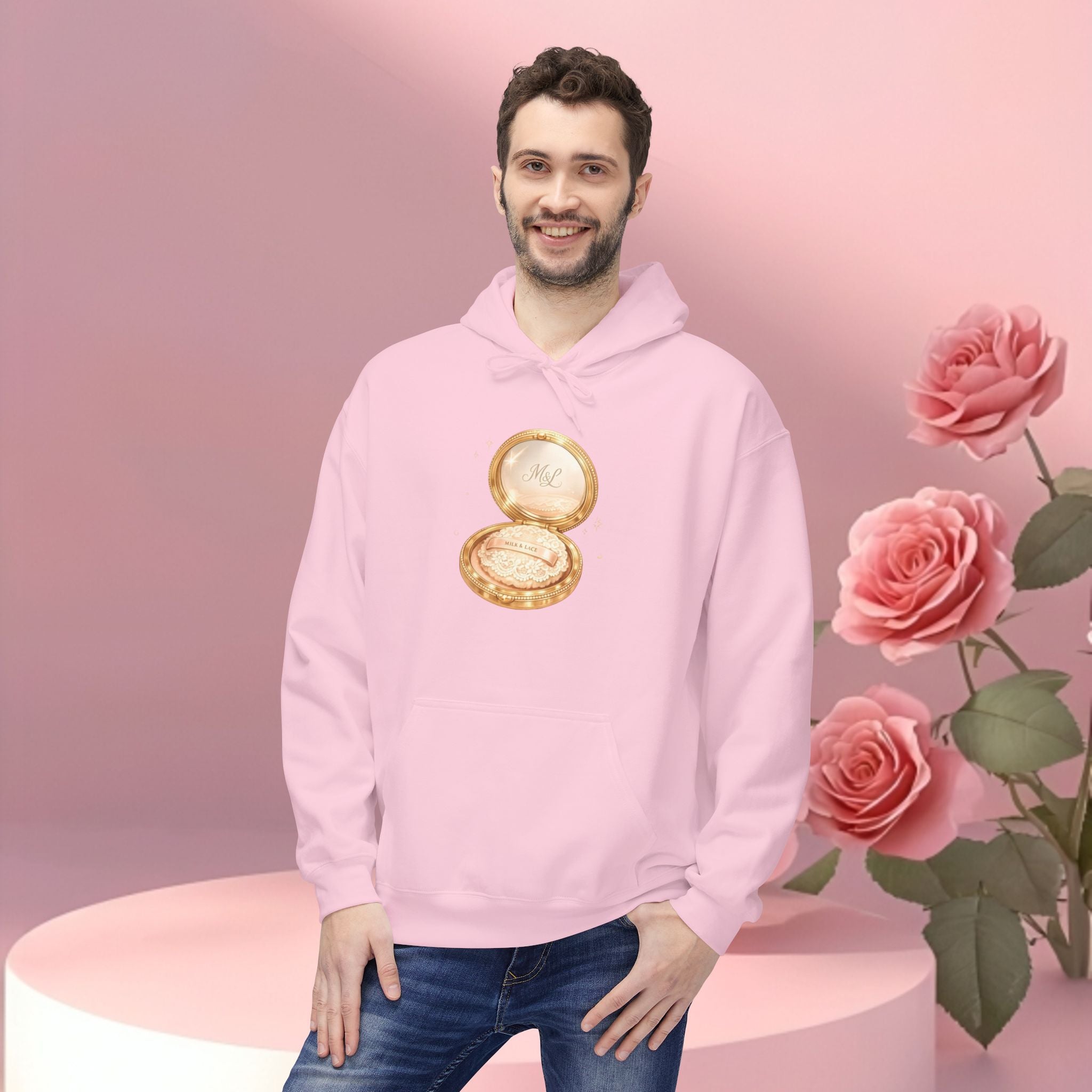 Gold Minimal Graphic Hoodie — Clean Metallic Accent Fleece