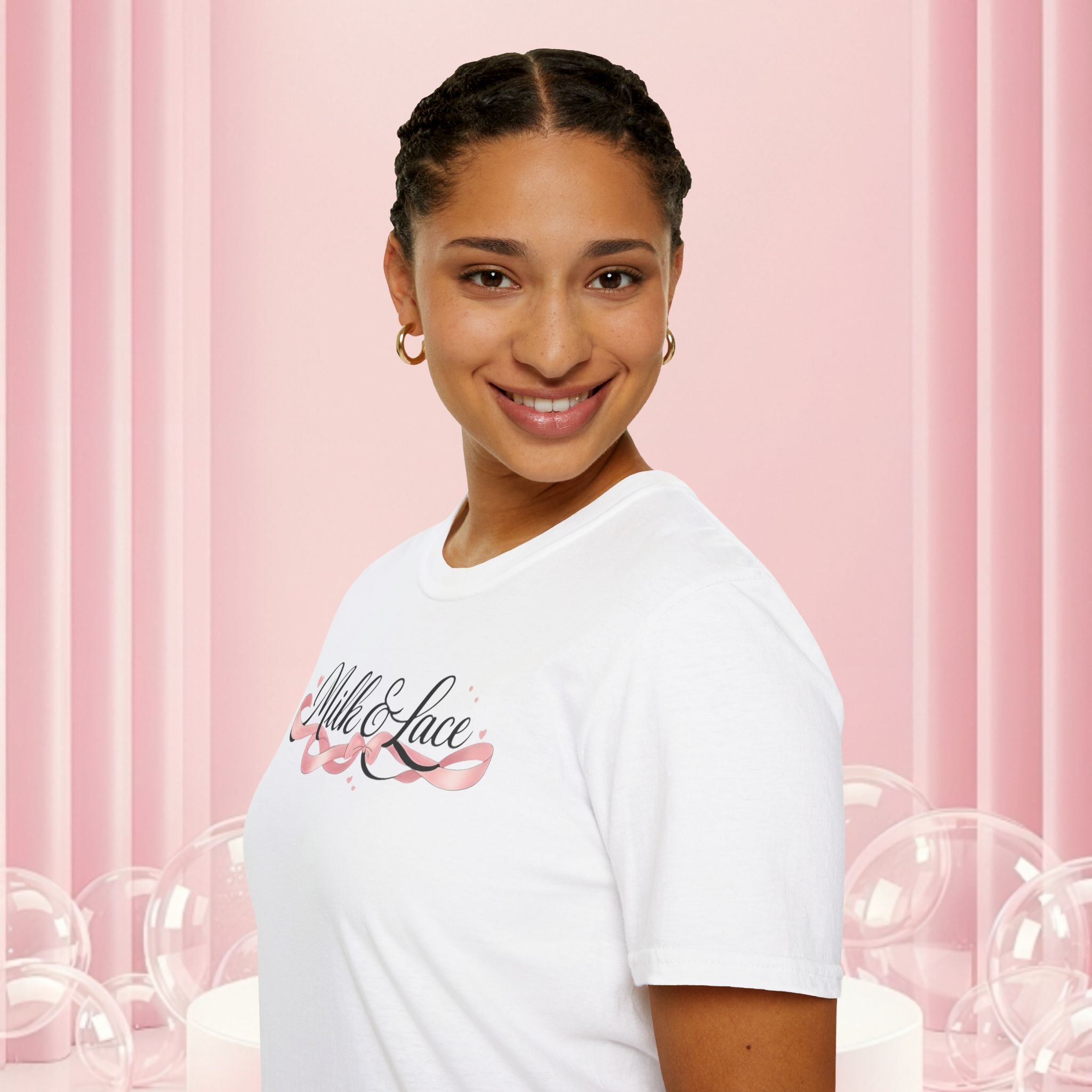 Feminine Script Tee — Gentle Floral Script T-Shirt