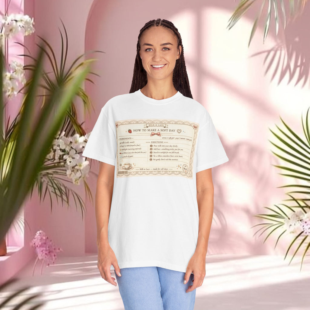Vintage Tea-Recipe T-Shirt — "How to Make a Soft Day" Aesthetic Tee