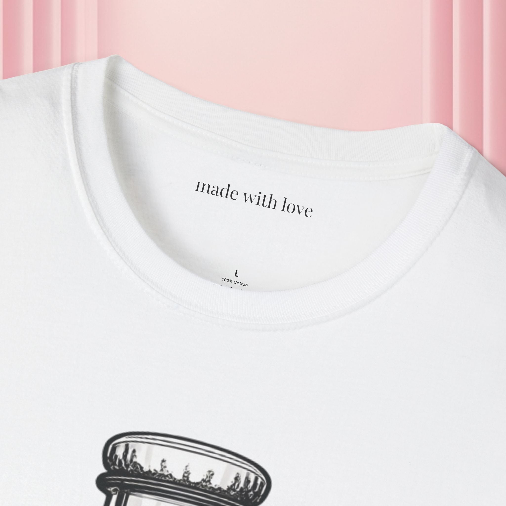 Milk & Lace T-Shirt — Vintage Milk Bottle Graphic with “Milk doesn't blush.” Back Text