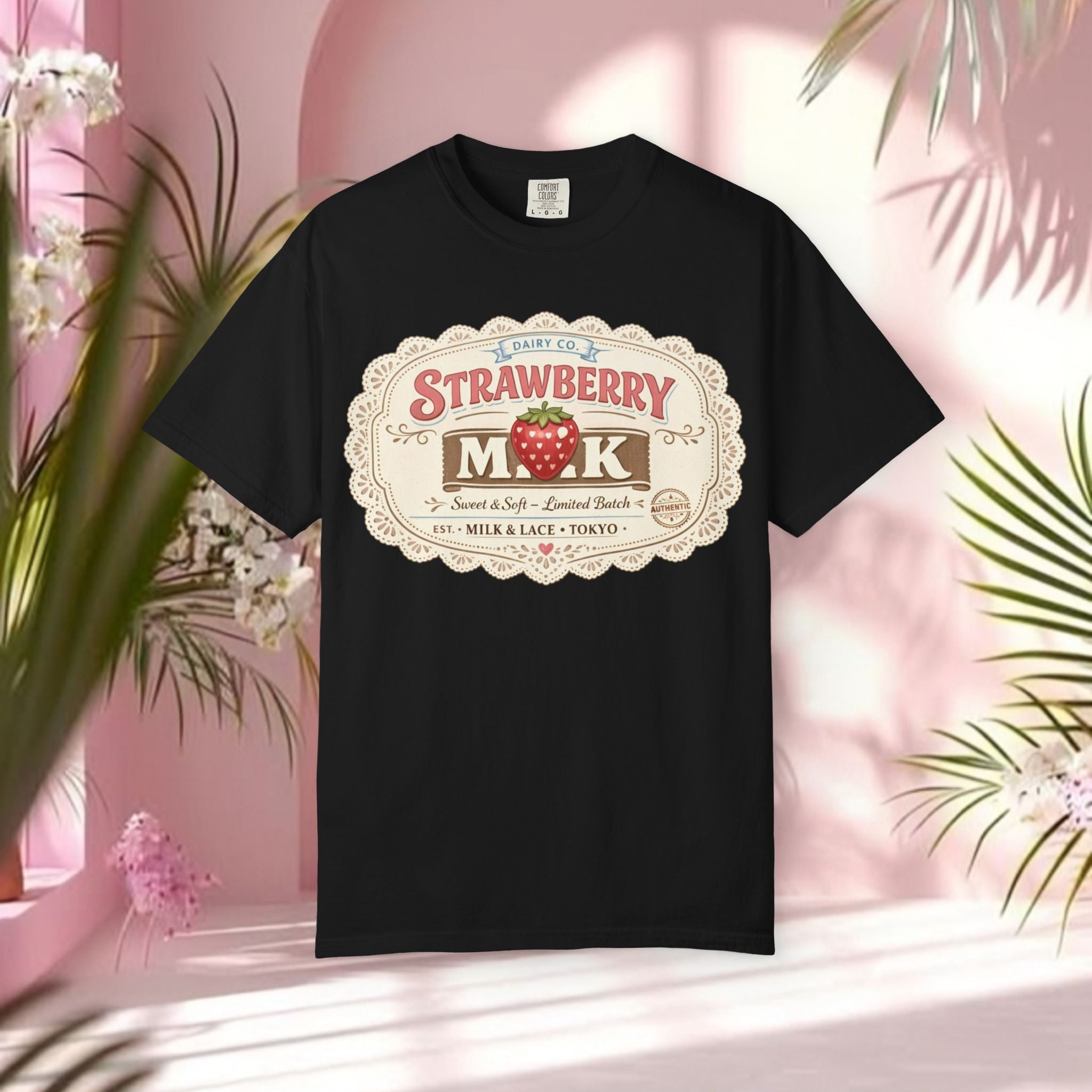 Strawberry Milk Vintage Label T-Shirt