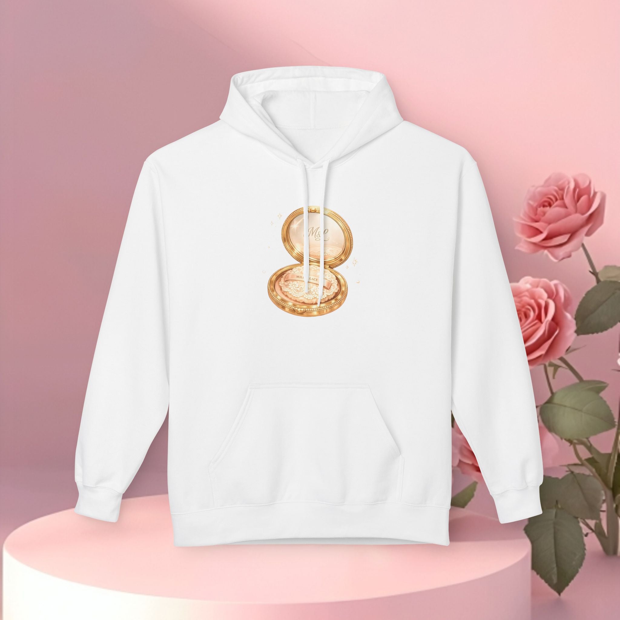 Gold Minimal Graphic Hoodie — Clean Metallic Accent Fleece