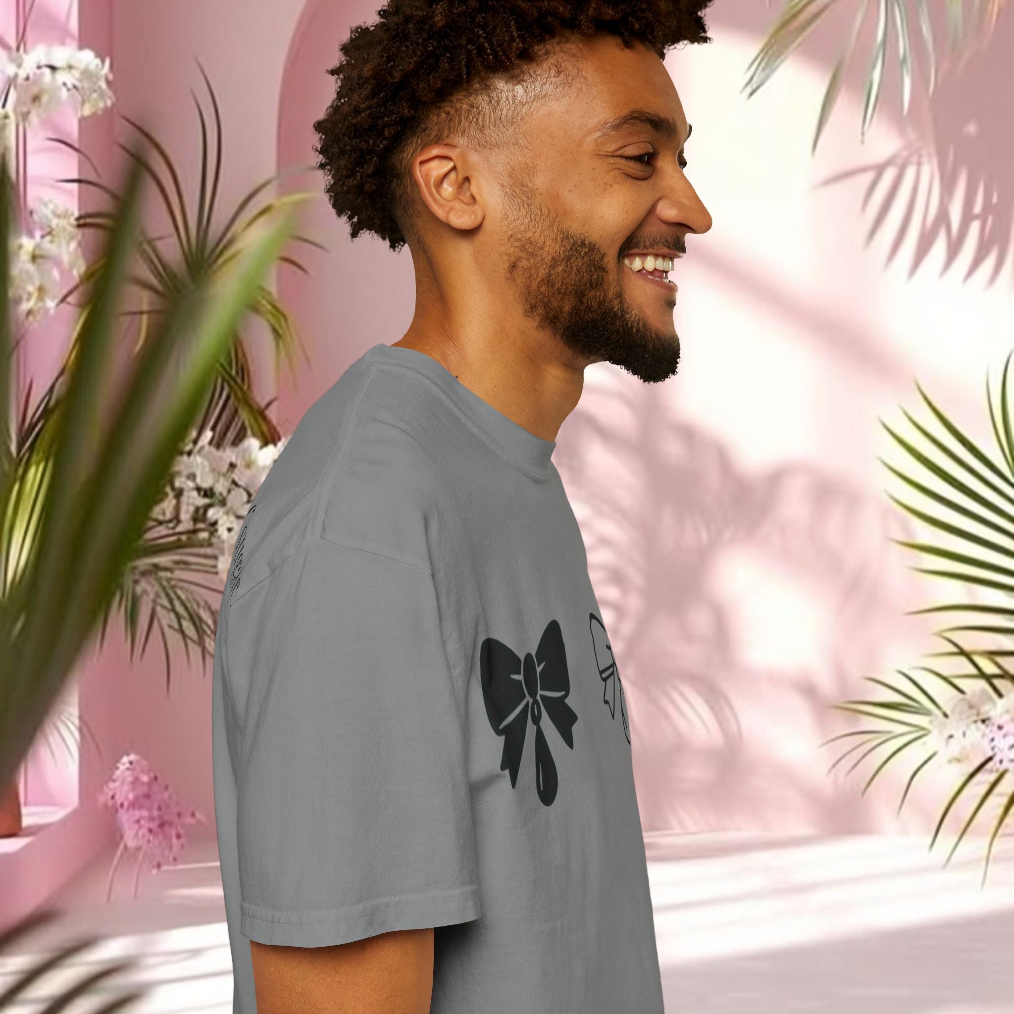 Bow Graphic T‑Shirt — "Milk & Lace — made of sugar." Back Text Tee