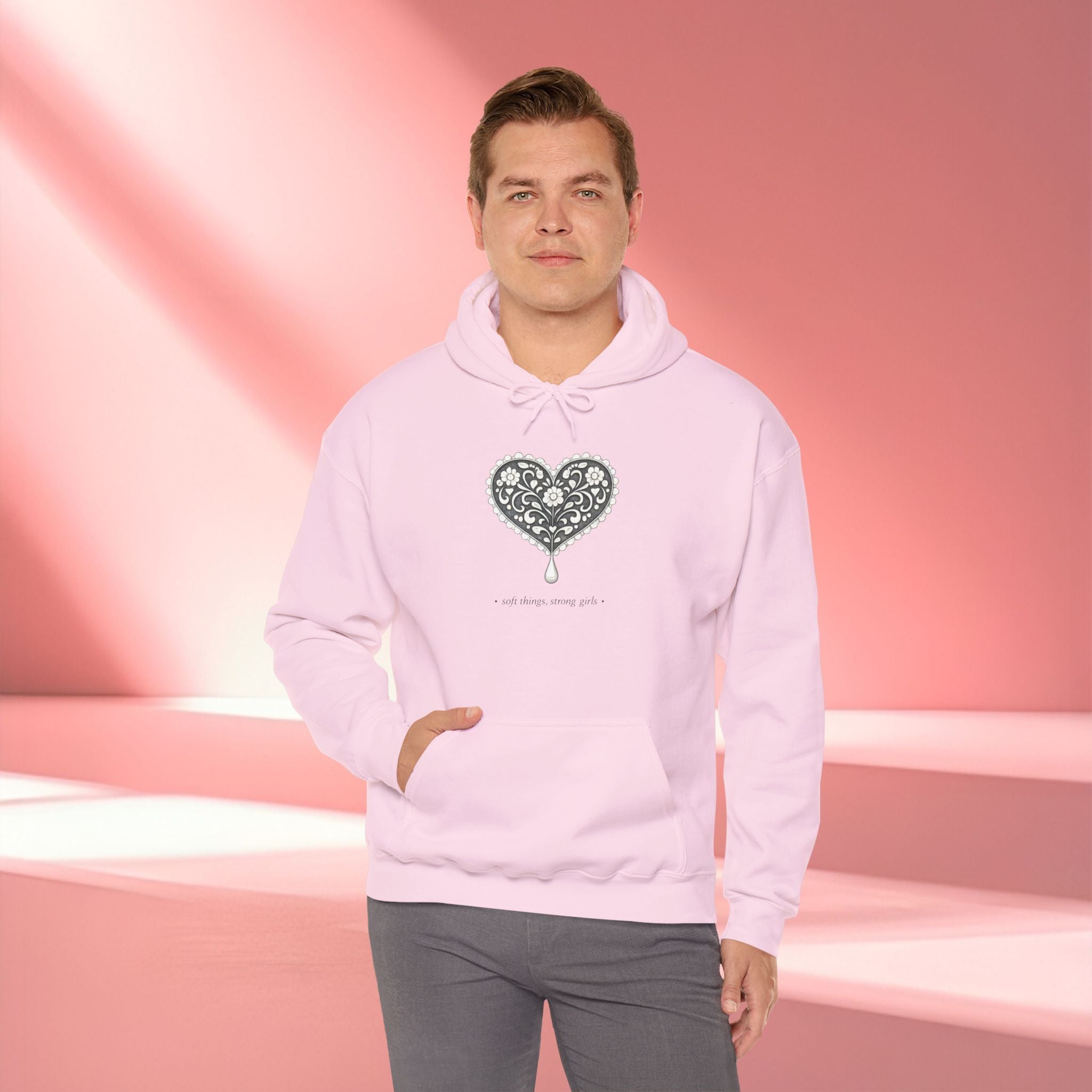Romantic Delicate Graphic Hoodie — Floral-Inspired Cozy Sweatshirt