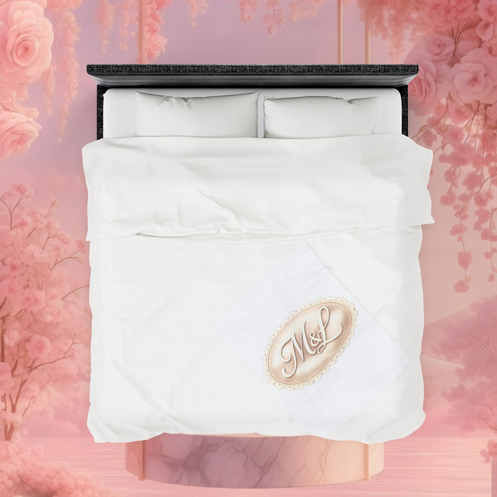 Monogram Velveteen Plush Blanket — Elegant Soft Personalized Throw
