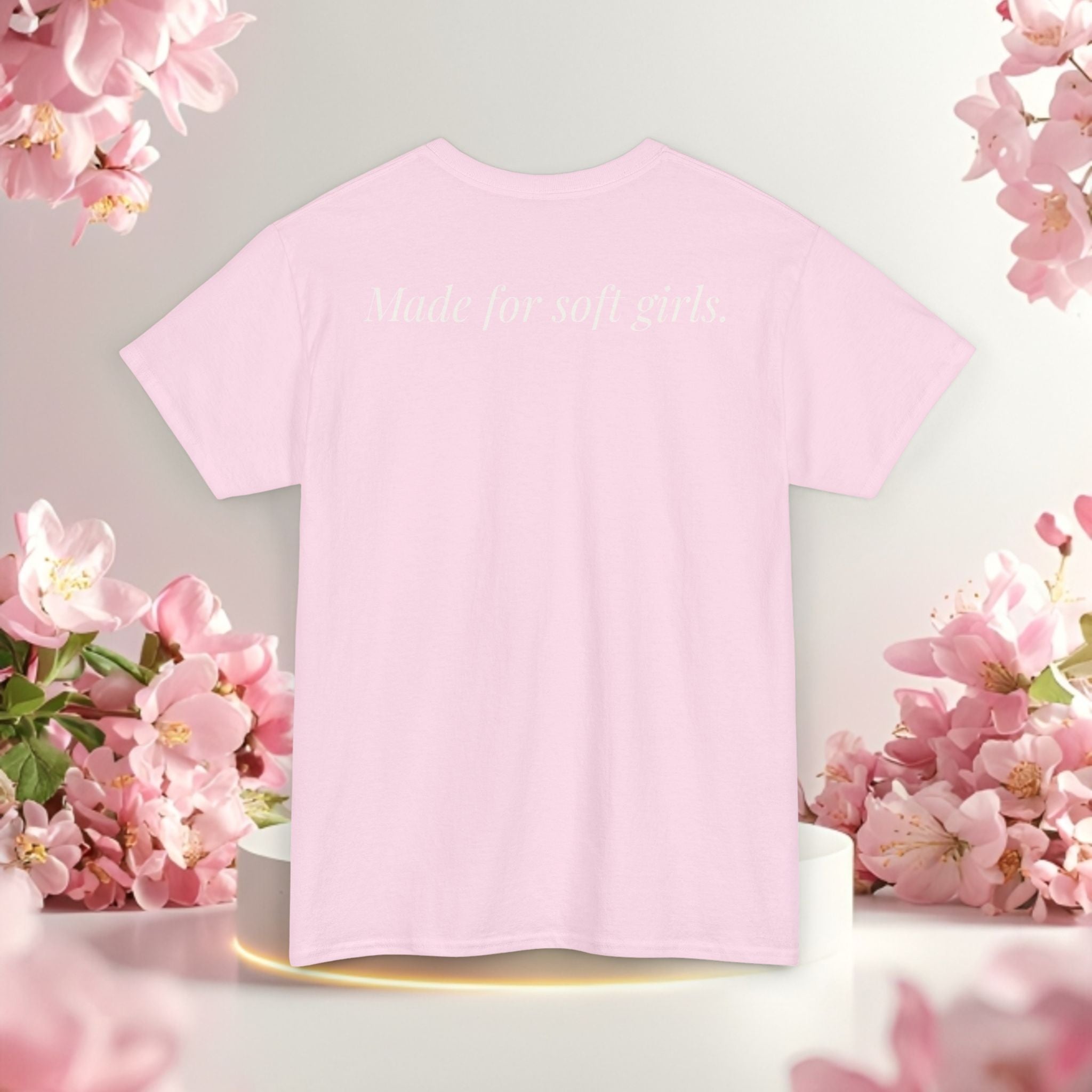 Cute Girly Cat T-Shirt — Soft Pastel Cat Graphic Tee for Cat Lovers