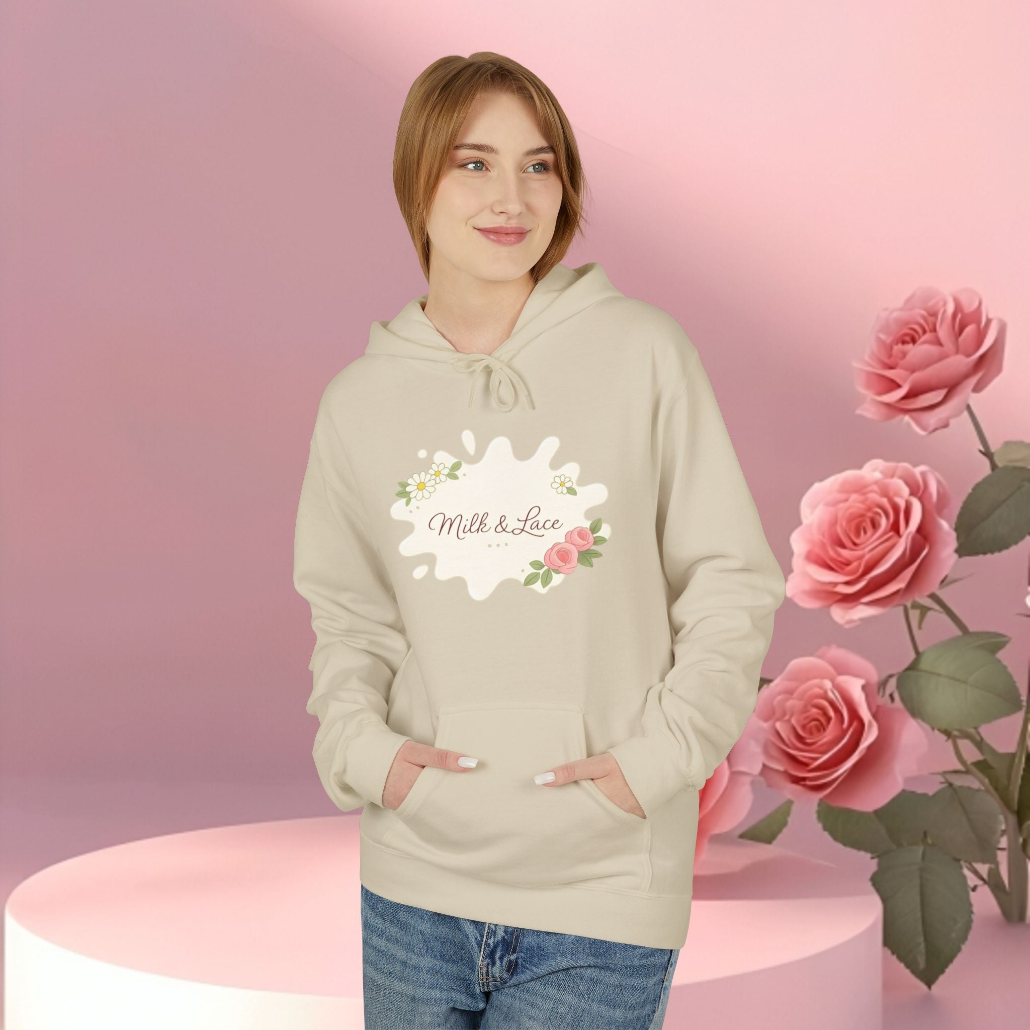 Cozy Floral Fleece Hoodie — Soft, Floral Comfort
