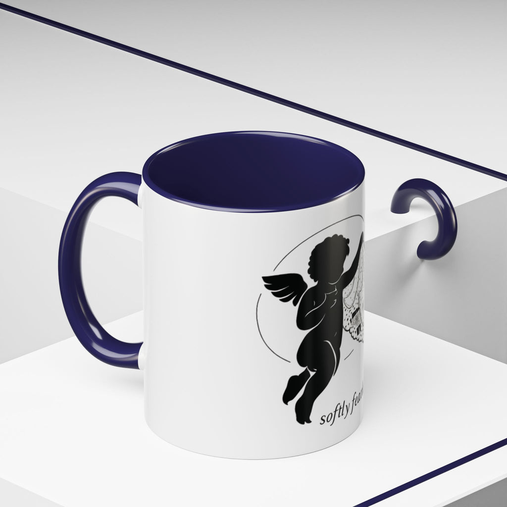 Cherub Illustration Accent Coffee Mug — Confident Angel Design (11/15 oz)