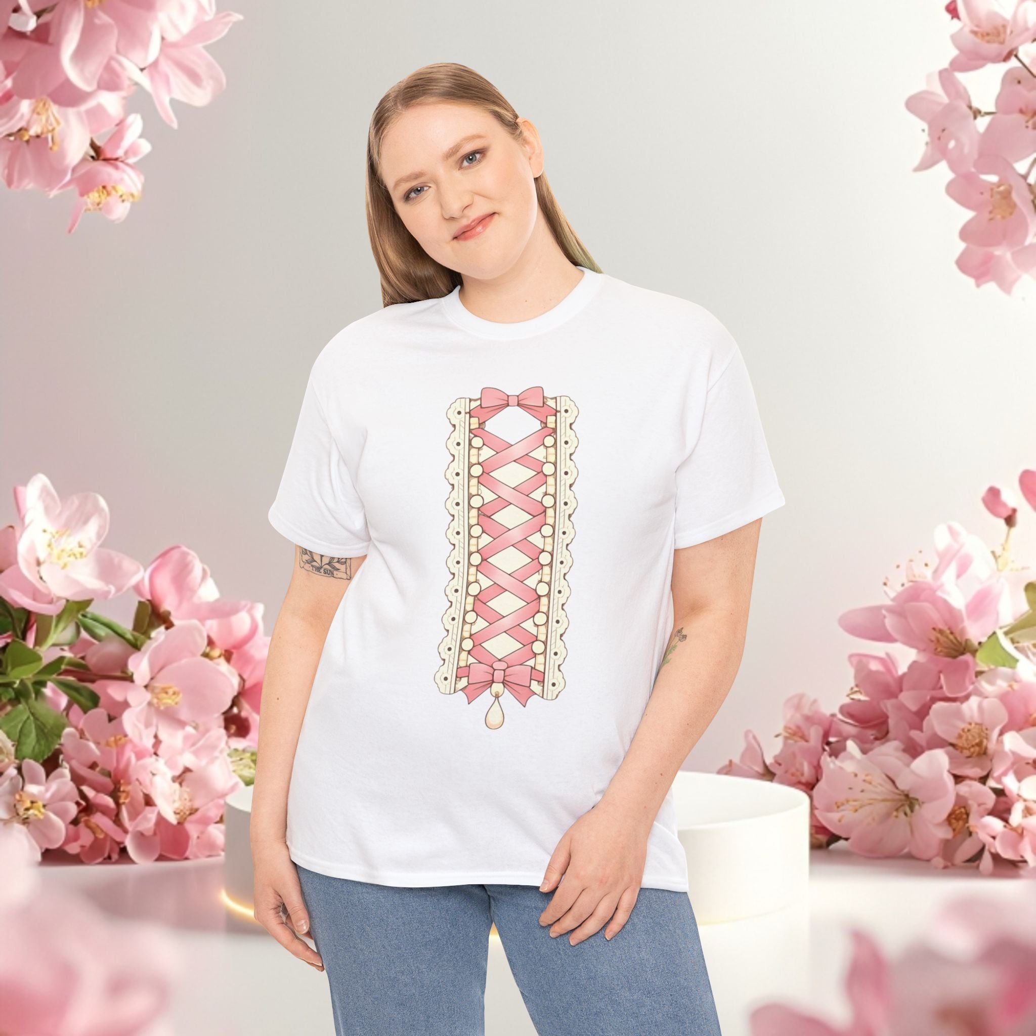 Pink Corset Ribbon T-Shirt