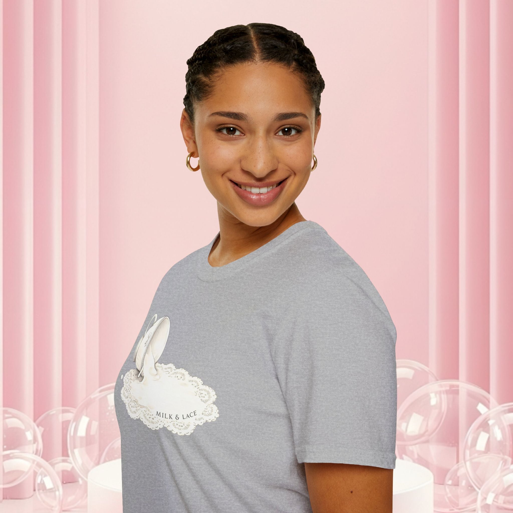 T-Shirt — Spilled Milk & Lace Graphic Tee ("Handle With Sweetness")