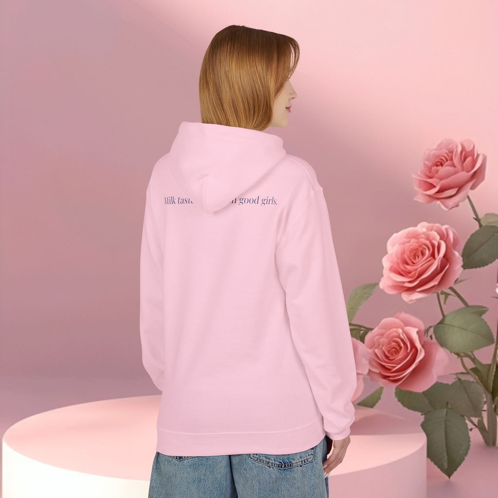 Hoodie — Vintage Teacup 'Milk Tastes Best With Good Girls' Cozy Graphic