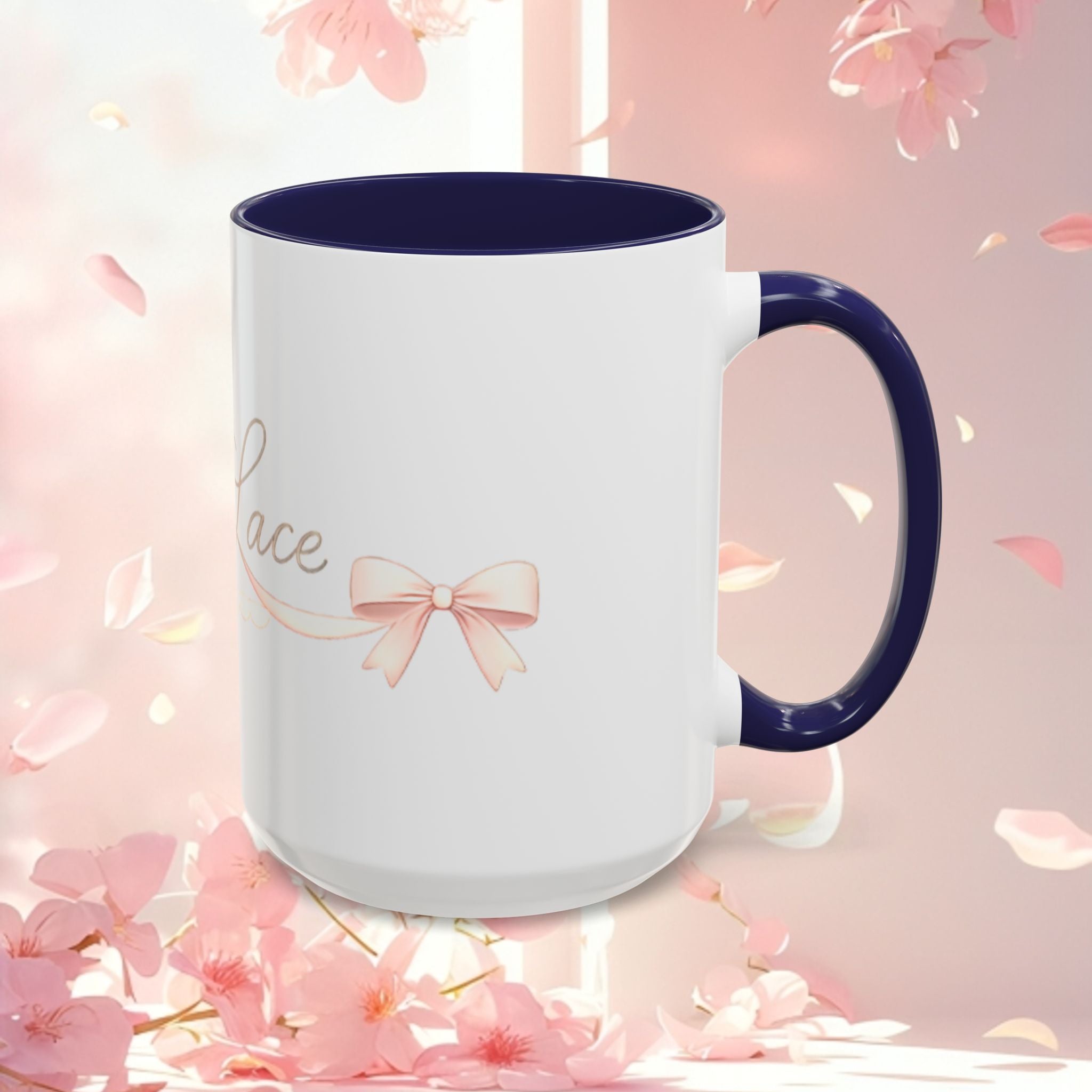 Charming Feminine Accent Coffee Mug — Soft, Elegant 11/15 oz