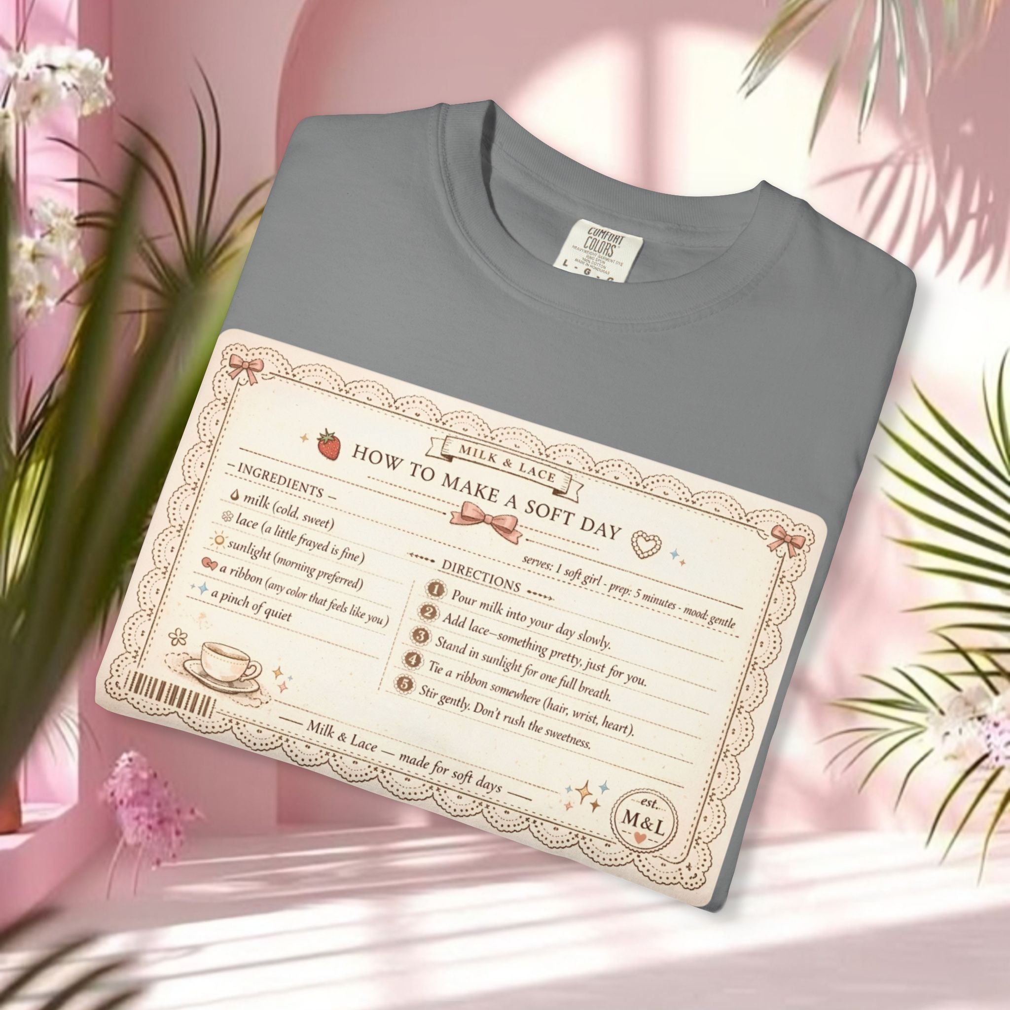 Vintage Tea-Recipe T-Shirt — "How to Make a Soft Day" Aesthetic Tee