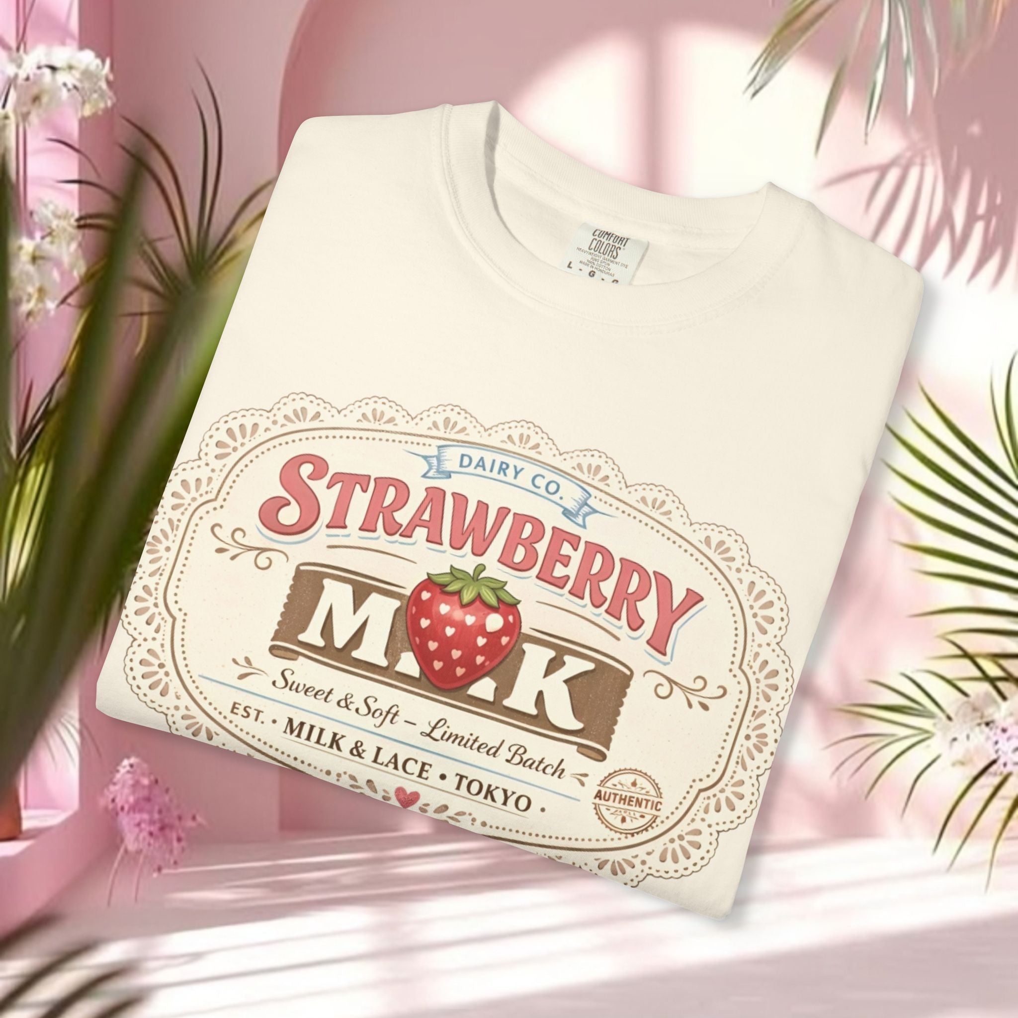 Strawberry Milk Vintage Label T-Shirt