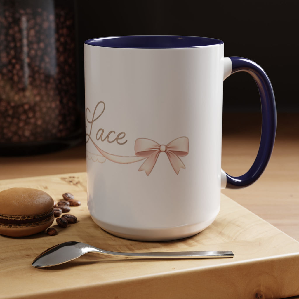 Charming Feminine Accent Coffee Mug — Soft, Elegant 11/15 oz