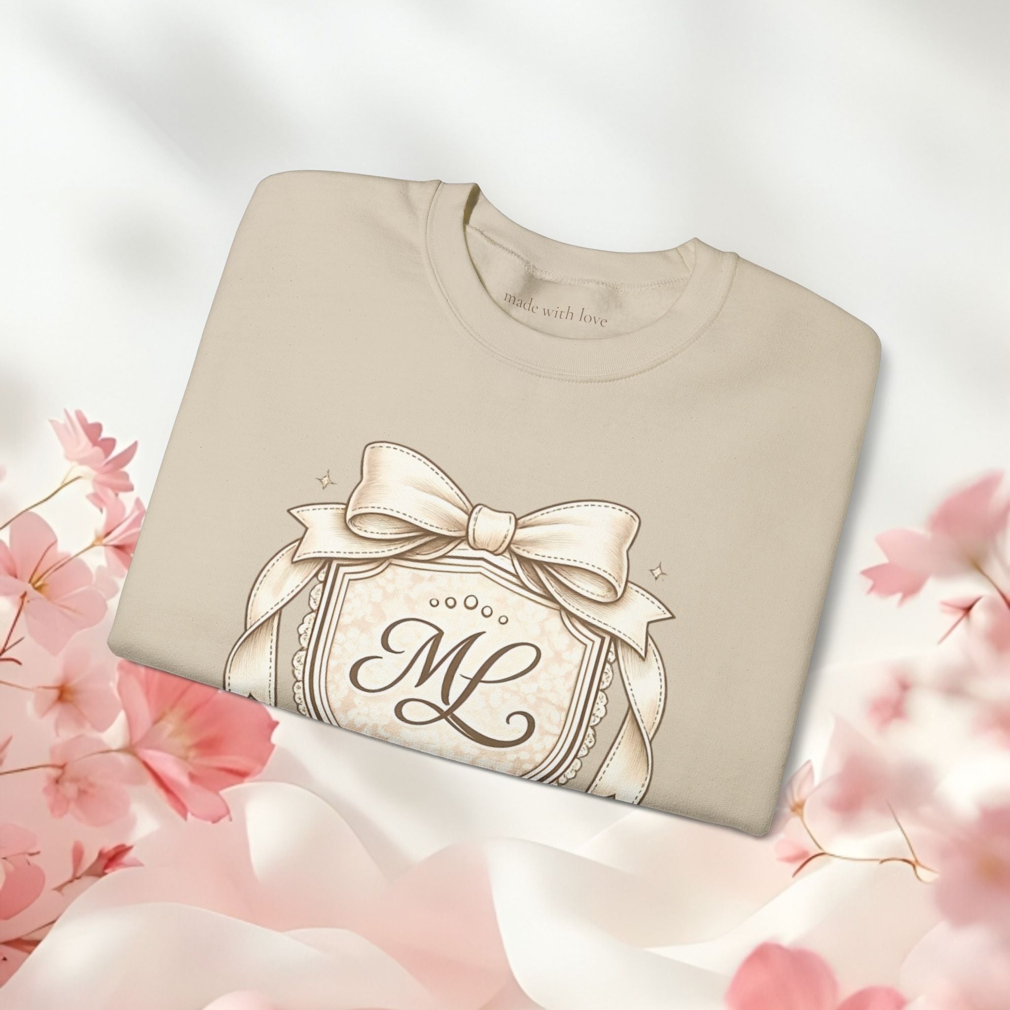 Vintage Cream Monogram Crewneck Sweatshirt