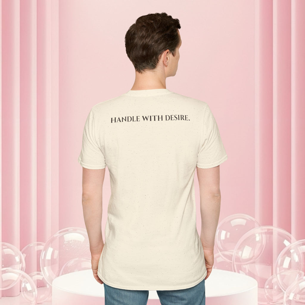 Milk & Lace Graphic T-Shirt — 'Handle With Desire' Vintage Cherub Design