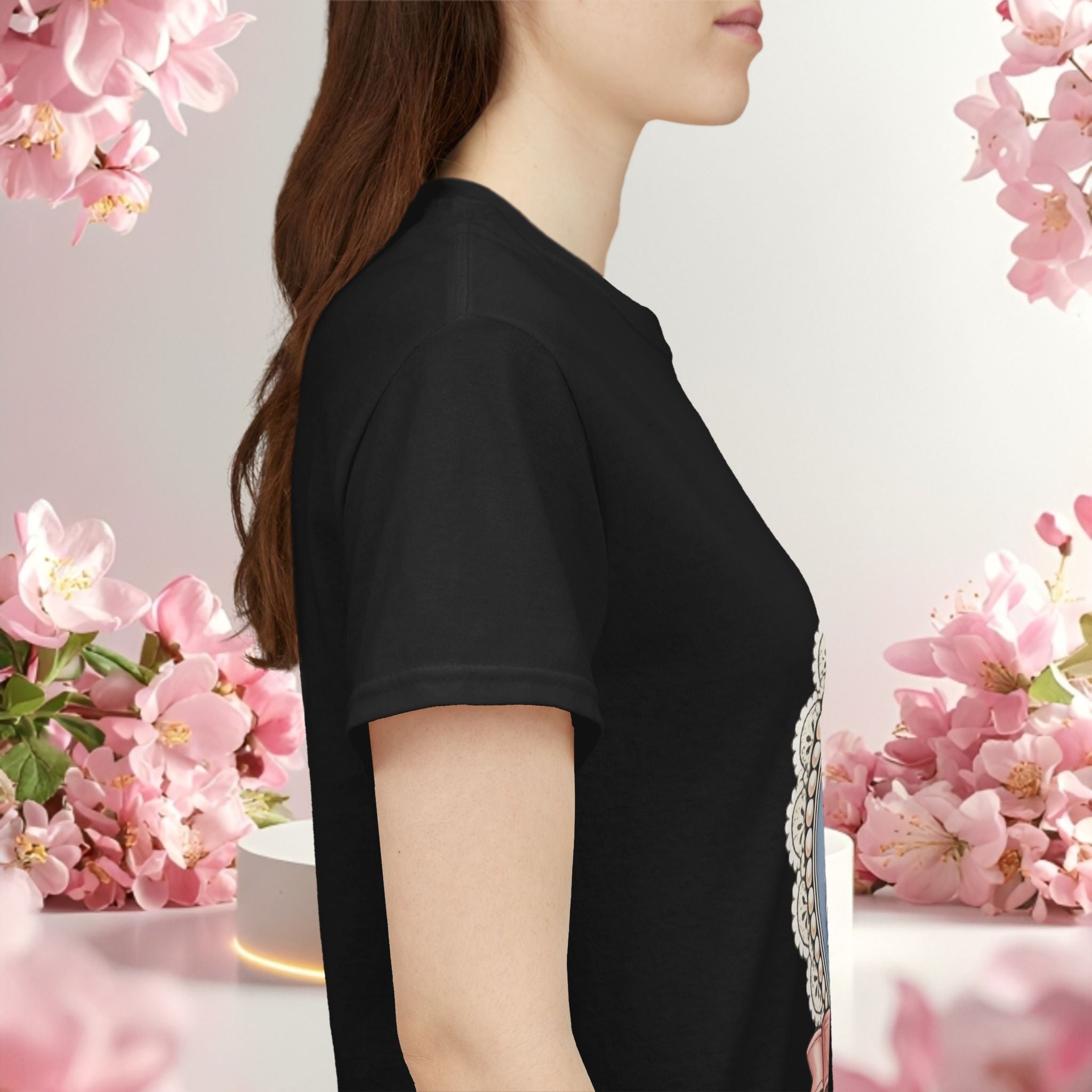 Cute Girly Cat T-Shirt — Soft Pastel Cat Graphic Tee for Cat Lovers