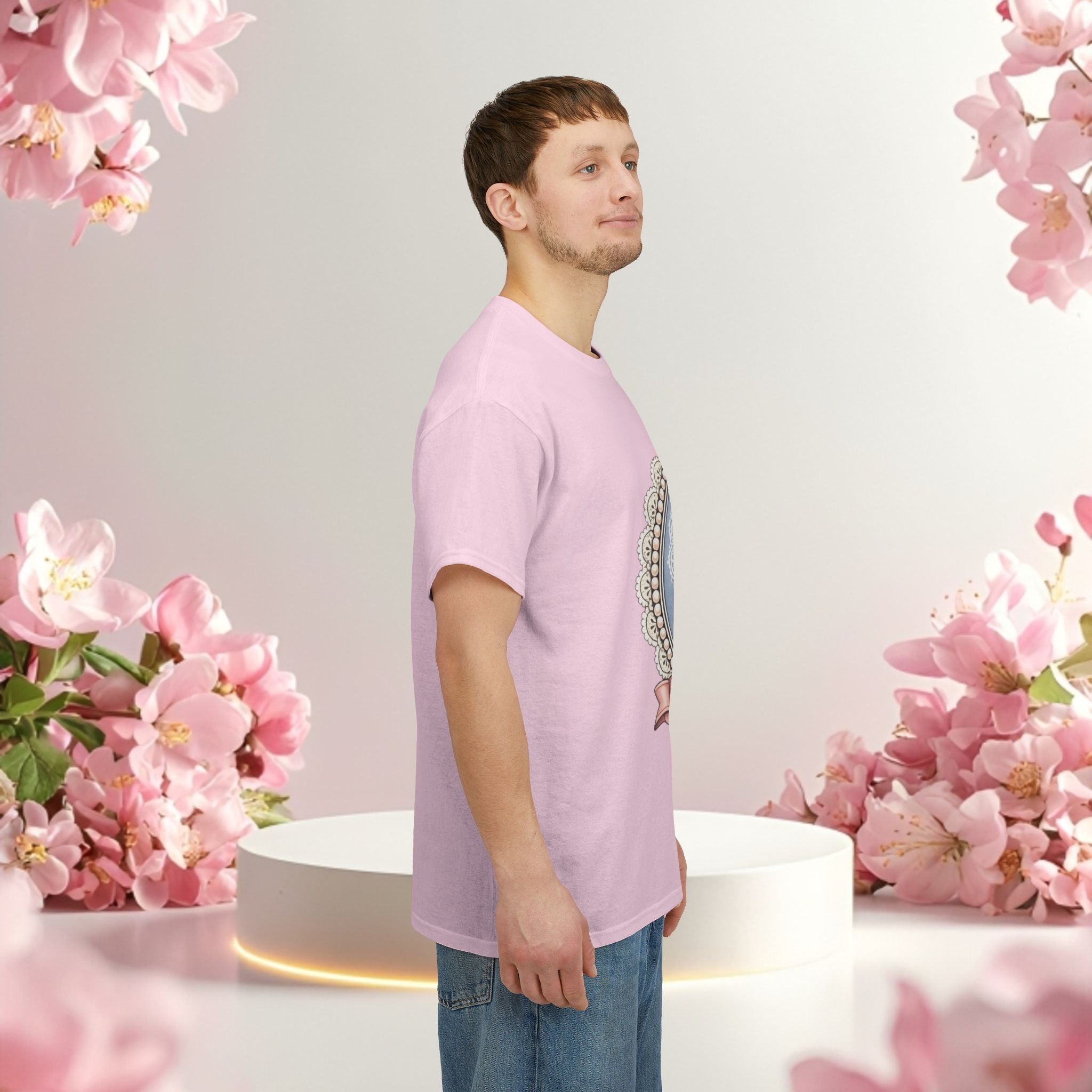 Cute Girly Cat T-Shirt — Soft Pastel Cat Graphic Tee for Cat Lovers