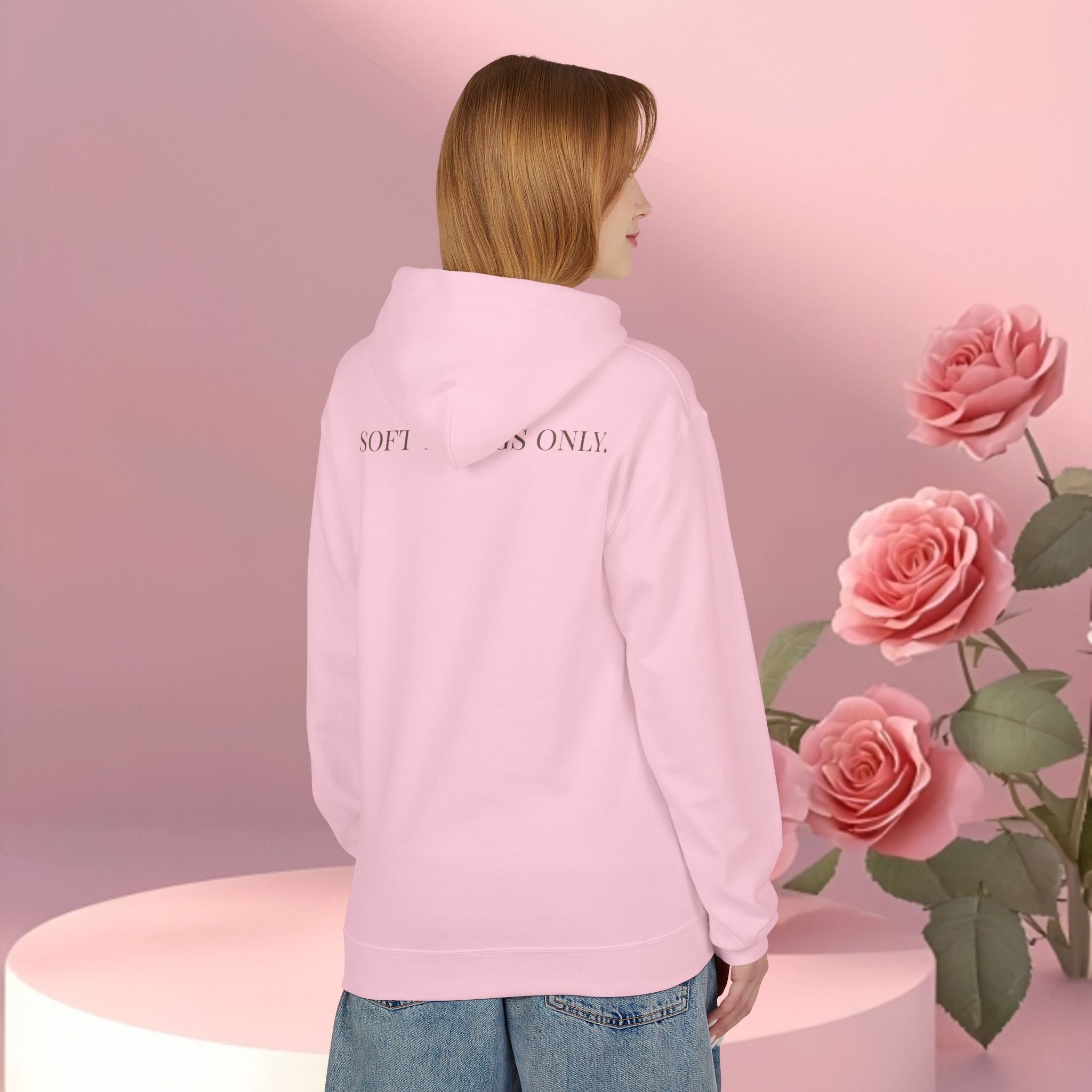 Minimalist Floral Typographic Hoodie — Floral Text Design