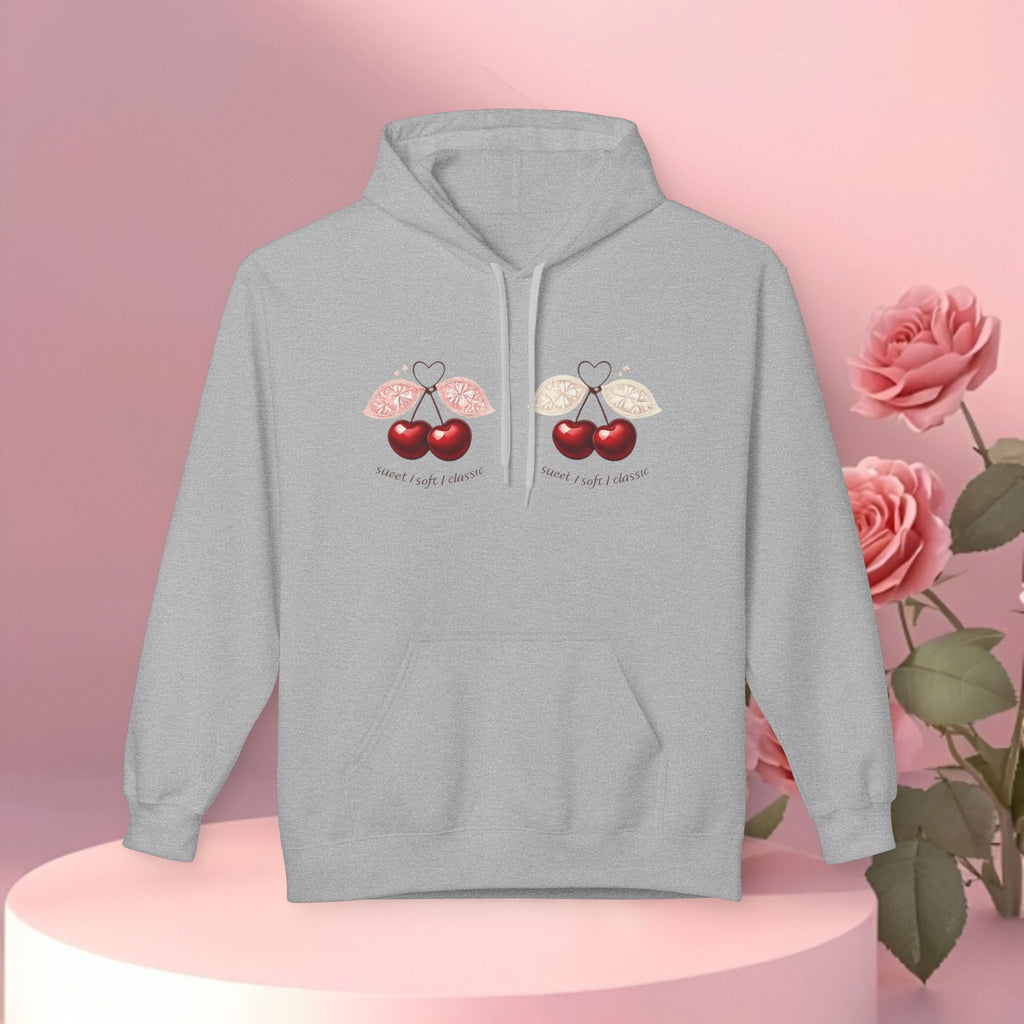 ''sueet / soft / delicate'' — Cherry Graphic Fleece Hoodie