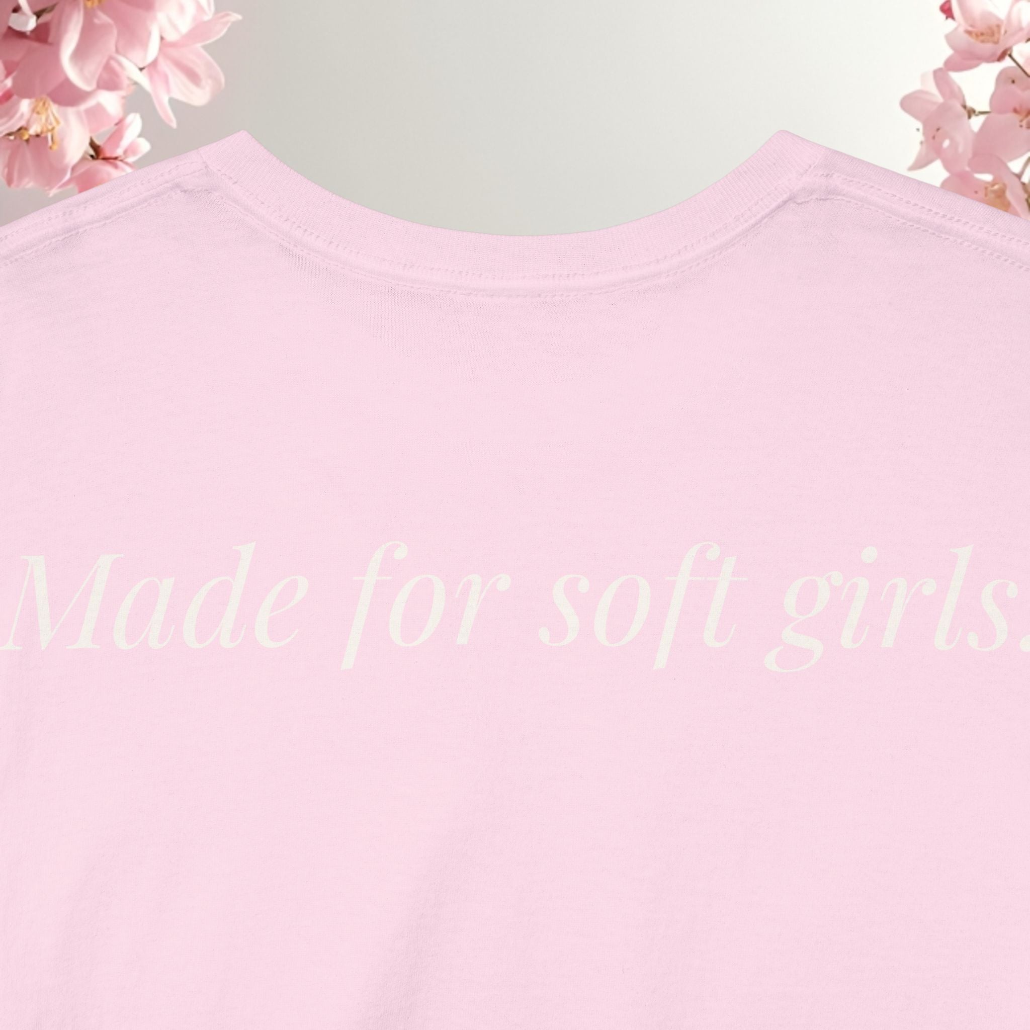 Cute Girly Cat T-Shirt — Soft Pastel Cat Graphic Tee for Cat Lovers