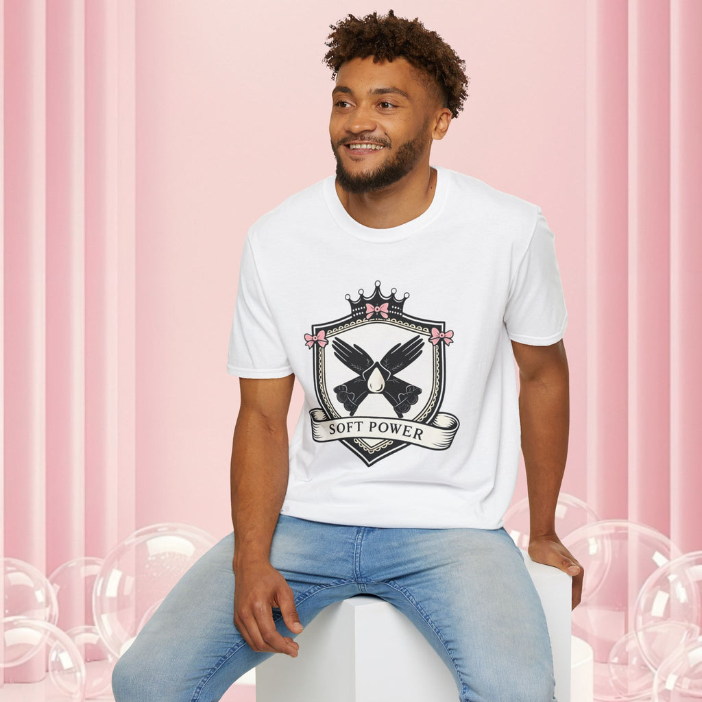 Soft Power Crest T‑Shirt — 'Milk & Lace' Feminine Crest Tee