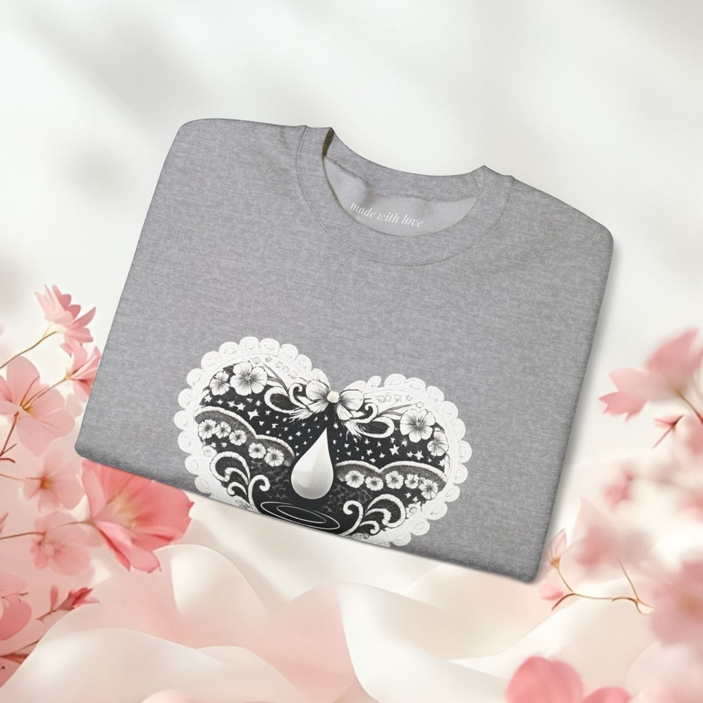 Lace Heart Graphic Sweatshirt