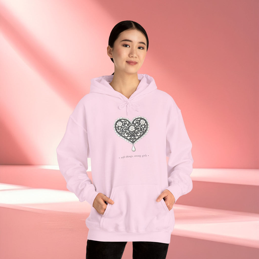 Romantic Delicate Graphic Hoodie — Floral-Inspired Cozy Sweatshirt
