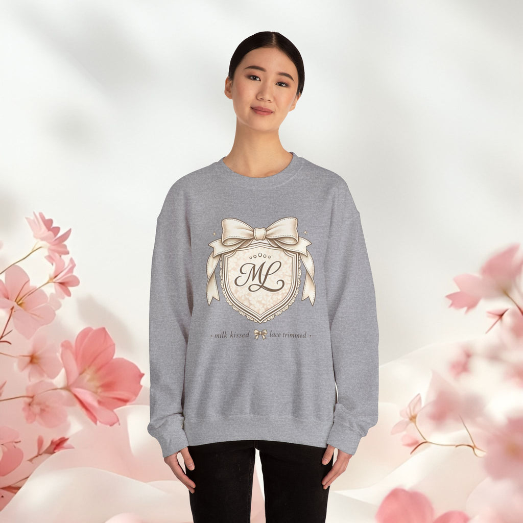 Vintage Cream Monogram Crewneck Sweatshirt